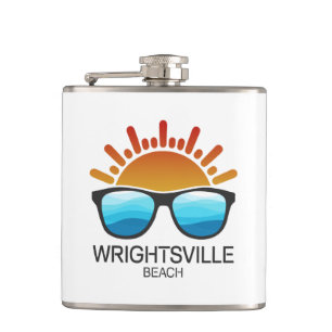 Wrightsville Beach North Carolina Sunglasses Hip Flask