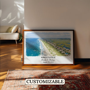 Wrightsville North Carolina Poster, Watercolor Poster