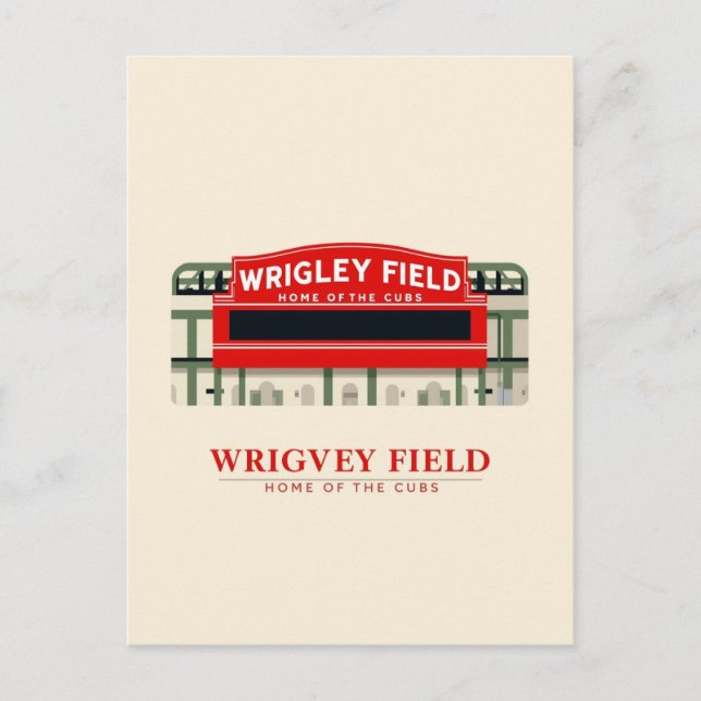 Wrigley Field: Home of the Cubs Postcard (Front)