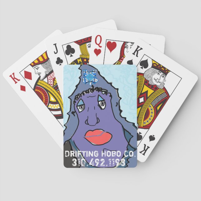 wrinkle face hobo playing cards (Back)