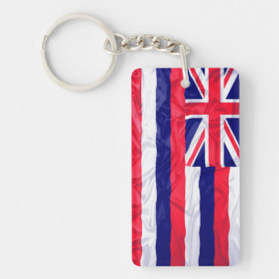Wrinkled Hawaii Flag Key Ring