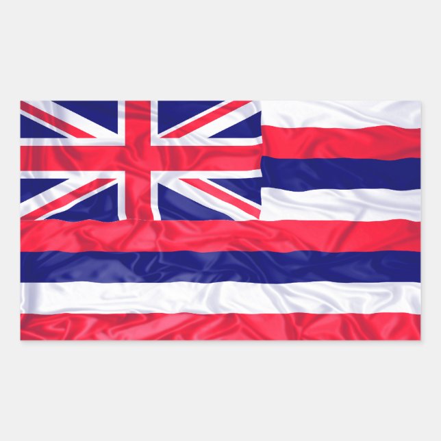 Wrinkled Hawaii Flag Rectangular Sticker (Front)