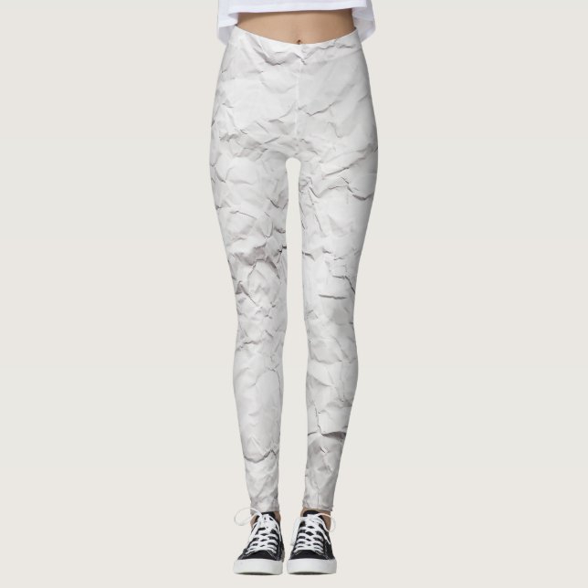 Wrinkled paper texture, detailed background. leggings (Front)