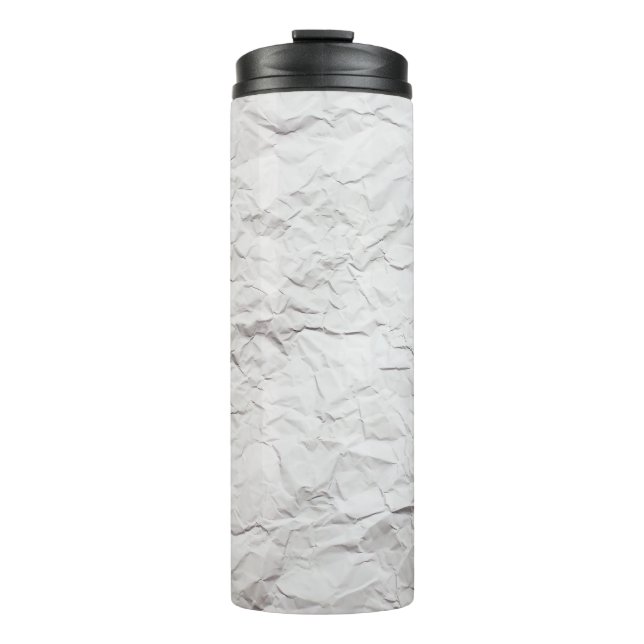 Wrinkled paper texture, detailed background. thermal tumbler (Front)