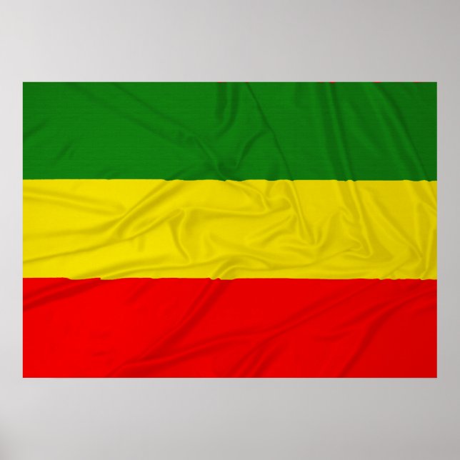 Wrinkled Rastafarian Flag Poster (Front)