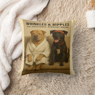 Wrinkles & Ripples: The Emotional Support Squad Cushion