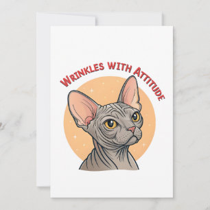Wrinkles With Attitude Sphynx Cat Art Holiday Card