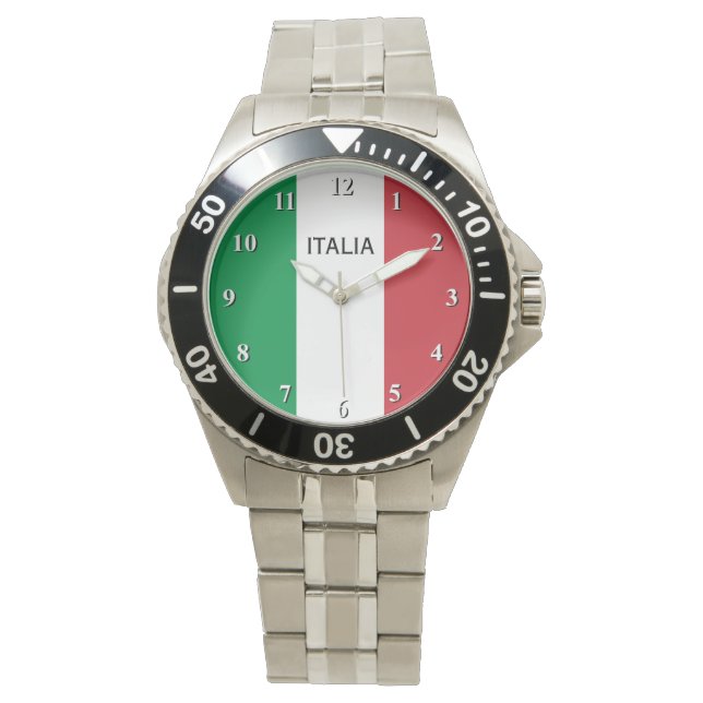 Wrist watch for men with flag of Italy (Front)