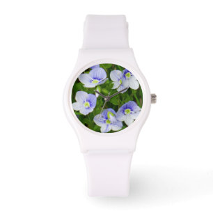 Wrist watch little blue flowers