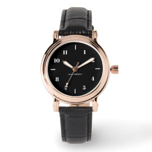 Wrist Watches - White on Black Background Design2