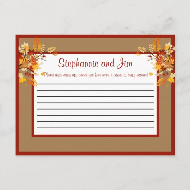 Writable Advice Card Autumn Branch Leaves (Front)