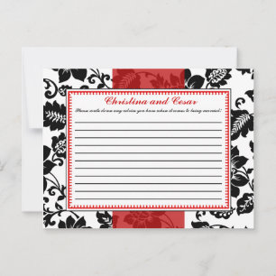 Writable Advice Card Black Flourish Red Stripe