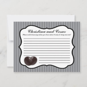 Writable Advice Card Black Olive Grey Stripes