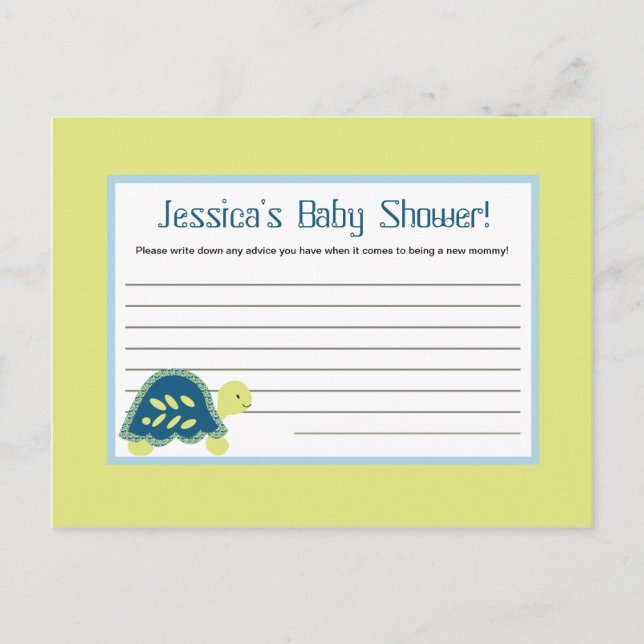 Writable Advice Card Blue Sea Turtles (Front)