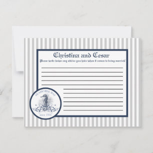 Writable Advice Card Blue Seahorse stripes beach o