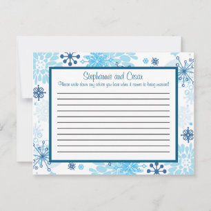 Writable Advice Card Blue Tree / Snowflakes