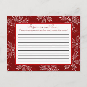 Writable Advice Card Christmas Red Snowflakes