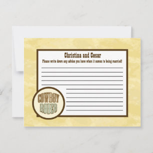 Writable Advice Card Cowboy Rodeo Steer Skull Tan