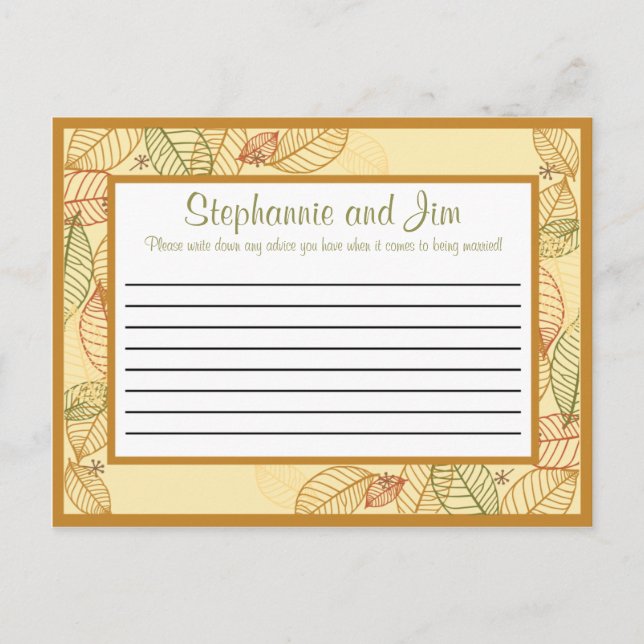 Writable Advice Card Fall Leaves (Front)