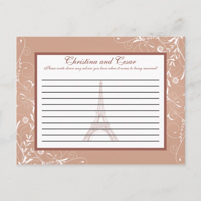 Writable Advice Card Floral Spiral in Paris (Front)