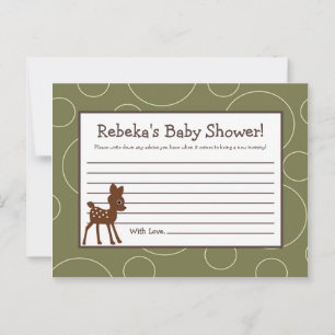 Writable Advice Card Forrest Animal Owl Deer Bird