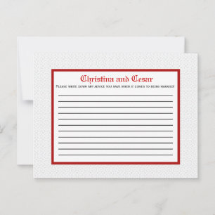 Writable Advice Card Grey Red Formal Print