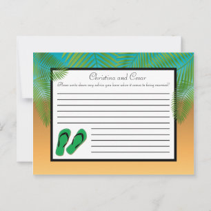 Writable Advice Card His/Hers Sandals On Beach pla