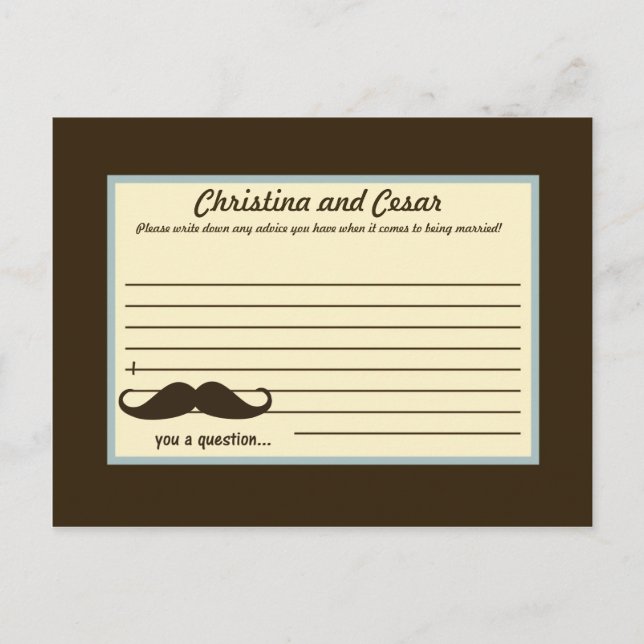 Writable Advice Card I Moustache You a Question fu (Front)