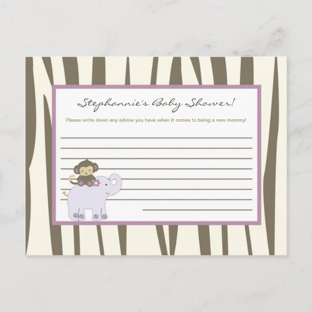 Writable Advice Card Jacana Jungle Girl Monkey (Front)