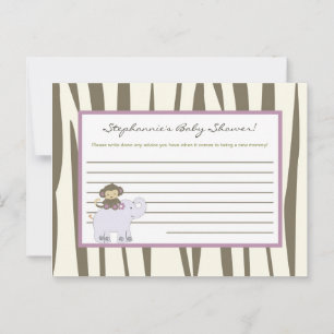 Writable Advice Card Jacana Jungle Girl Monkey