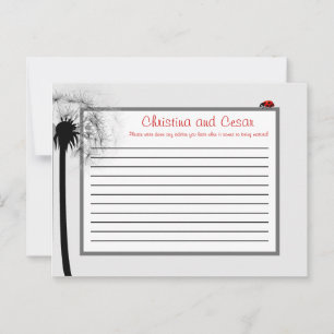 Writable Advice Card Lady Bug on Dandelion Red Sil
