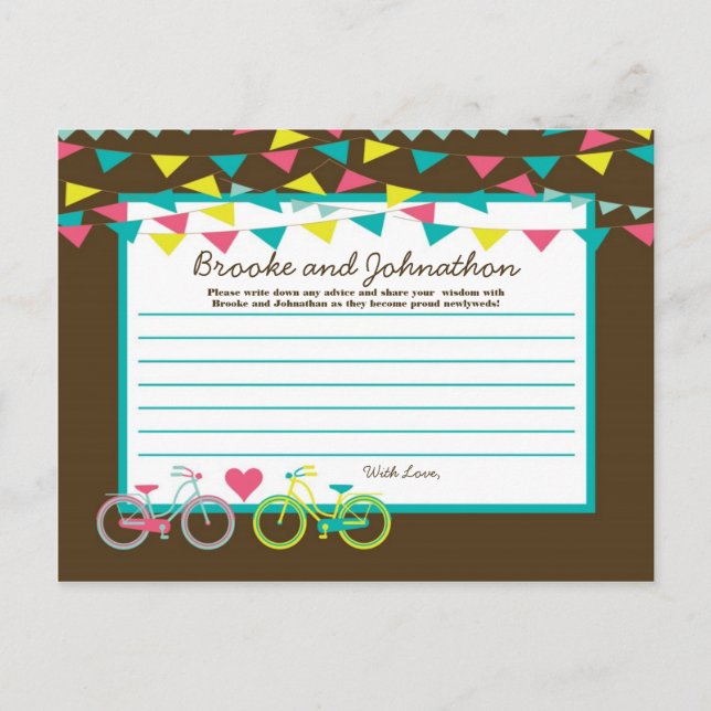 Writable Advice Card Love Lovers Bikes Bicycle (Front)