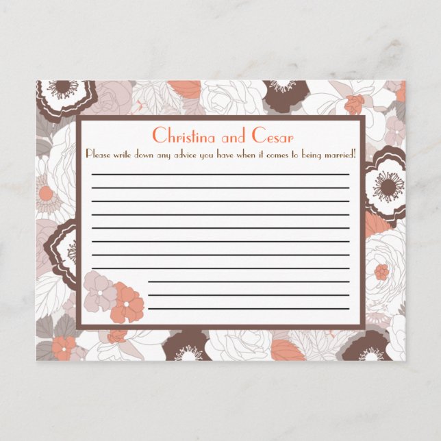 Writable Advice Card Mustard Yellow Poppy Flower B (Front)