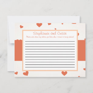 Writable Advice Card Penguin Love/Hearts Peach