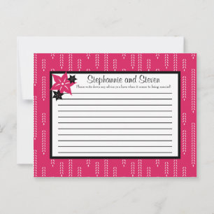 Writable Advice Card Pink and Black Wild Flowers