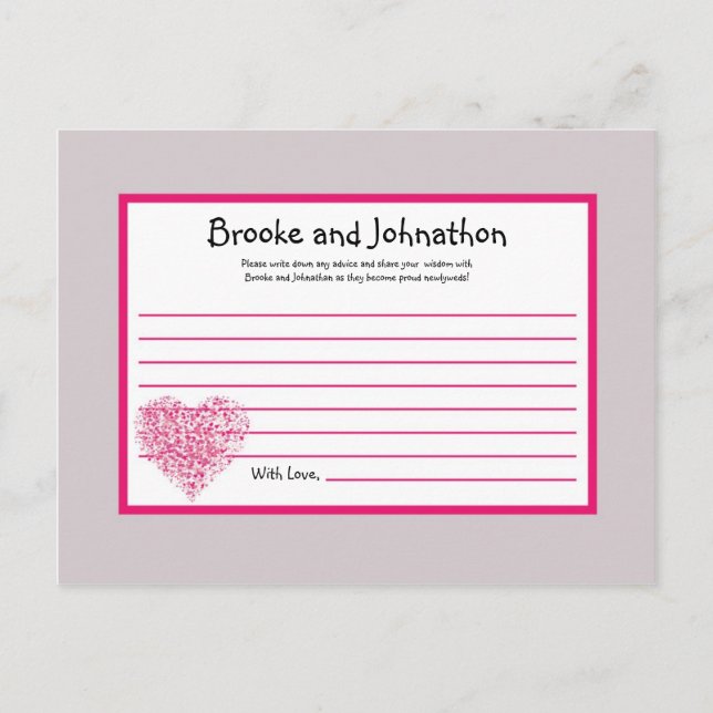 Writable Advice Card Pink Floral Petals Flower (Front)