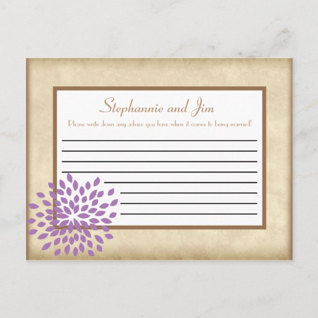Writable Advice Card Purple and Green Floral (Front)