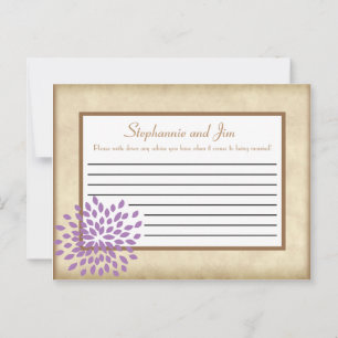 Writable Advice Card Purple and Green Floral