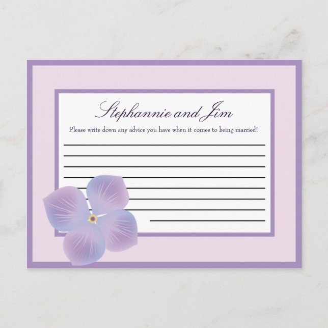 Writable Advice Card Purple Hydrangea (Front)