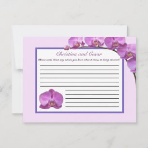 Writable Advice Card Purple Orchids on Stem