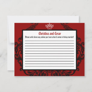 Writable Advice Card Raspberry Crimson Red Ornate