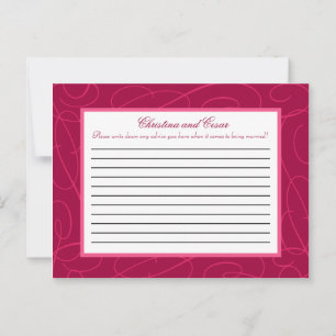 Writable Advice Card Raspberry Pink Loops/Swirls B