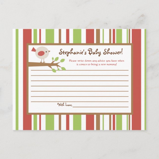 Writable Advice Card Red Barn Farm Bird (Front)