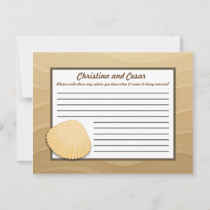 Writable Advice Card Seashells on Sandy Beach star