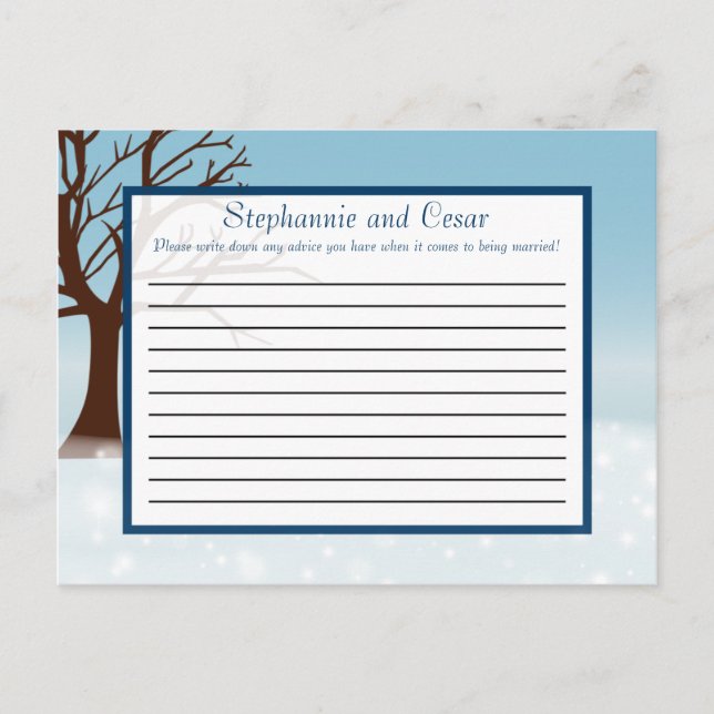 Writable Advice Card Twinkling Snow / Bare Tree (Front)