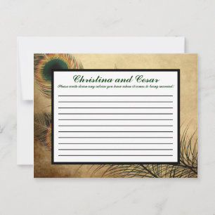 Writable Advice Card Vintage Peacock Green aged