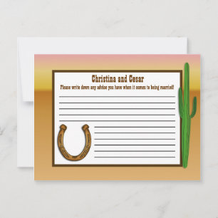 Writable Advice Card Wagon Wheel/Horse Shoe Sunset