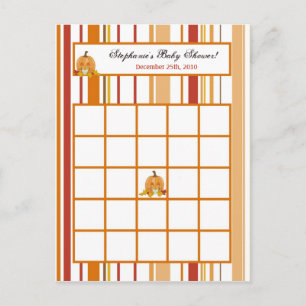 Writable Bingo Card Autumn Fall Pumpkin Baby