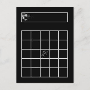 Writable Bingo Card Mis XV Silver Black