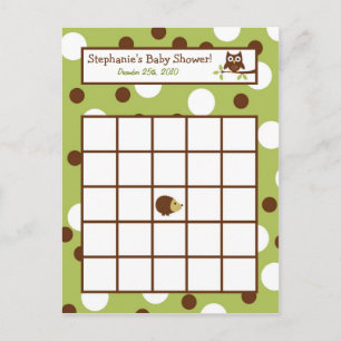 Writable Bingo Card Woodland Friends Owl